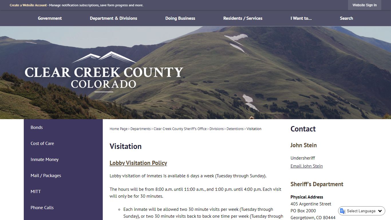 Visitation | Clear Creek County, CO - Official Website